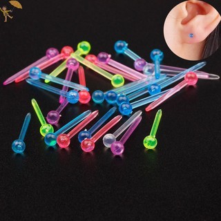 [Gou] 60 Cái / 200 Cái Bông tai đinh tán bằng nhựa chống dị ứng đầy màu sắc Bộ que tai chống tắc VN