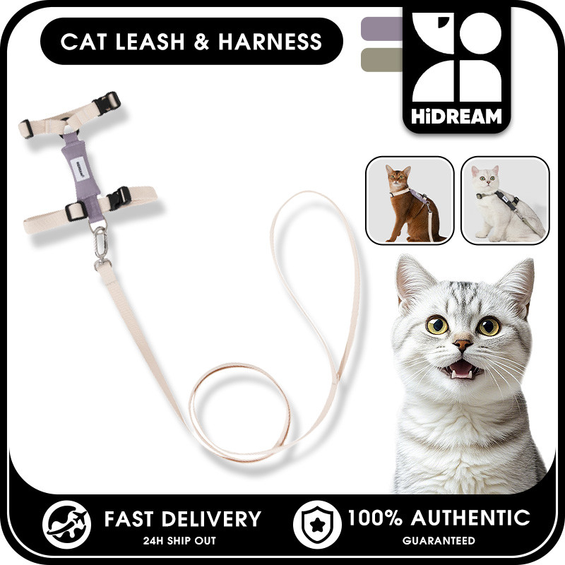 HIDREAM Bộ dây nịt và dây xích mèo có thể điều chỉnh Áo Vest mèo con mềm nhẹ có dây dẫn bền cho phụ kiện ngoài trời cho thú cưng