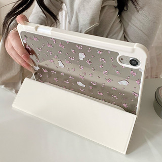 Vỏ Gương Acrylic Cho IPad Mini6 MIni7 5 6 7 8 9 Air Air Air2 Air3 Air4 Air5 Air6 10.9 "Pro10.5 Pro11 Pro12,9 2018 2020 2021 A16 Air M2 Pro 11 13 M4 2024 Vỏ Da Hoa Mèo