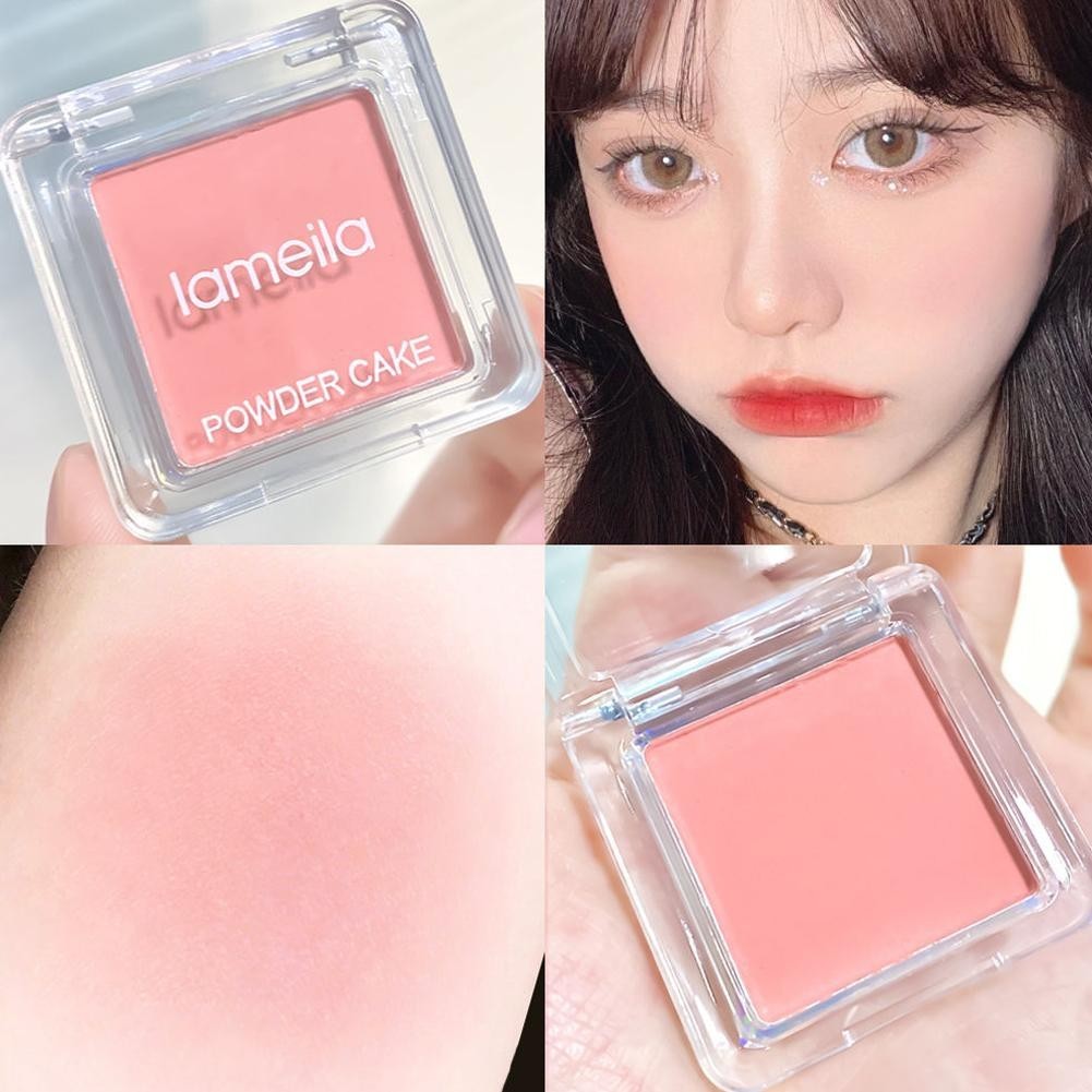 Bảng phấn má hồng đơn sắc Beauty Blusher Powder Highlighter Up Make Contour Mỹ phẩm Gloss J4c9