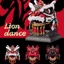 MP-01 sư tử múa sư tử màu đen múa sư tử màu đỏ tốt lành phong cách Trung Quốc múa sư tử Mô Hình Lắp Ráp Di động