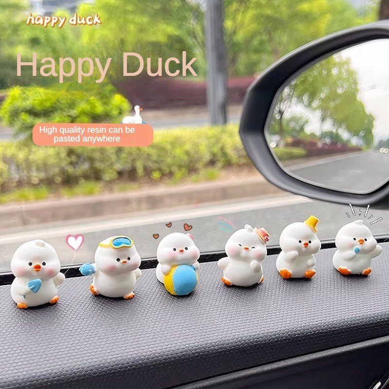 Kawaii Vịt Thu Nhỏ Các Bức Tượng Nhỏ Thủ Công Micro Phong Cảnh Trang Trí Nội Thất Ô Tô Phụ Kiện Nhà Để Bàn Trang Trí Thỏ Búp Bê Đồ Chơi