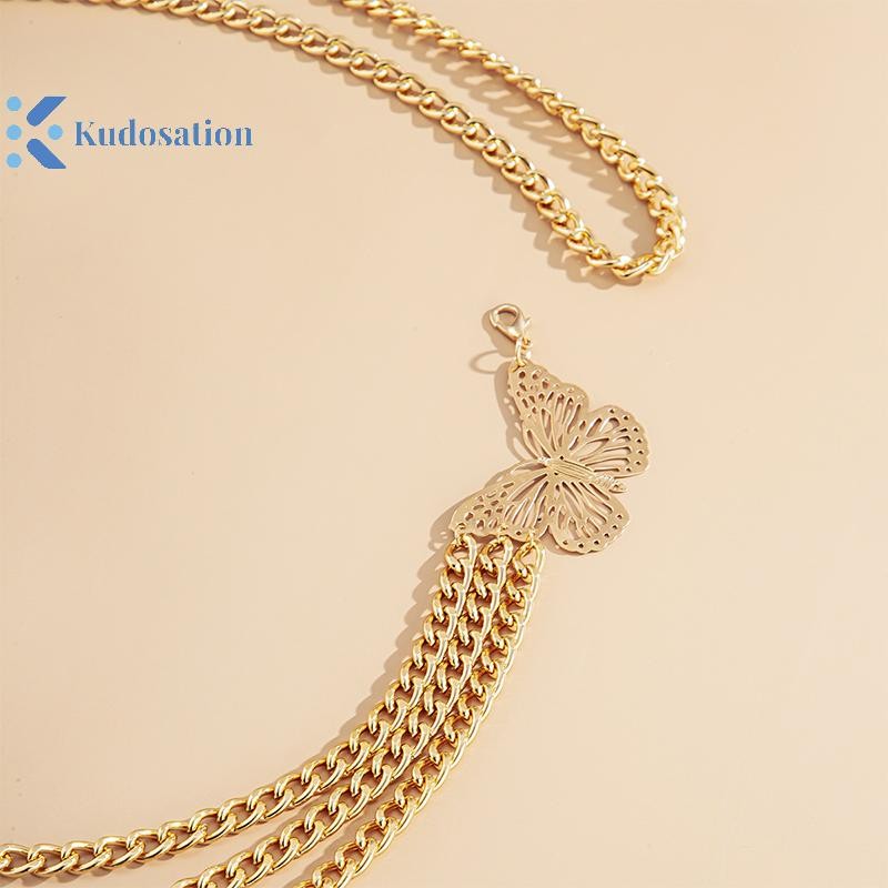 Kudosation Tính Khí Dây Thắt Lưng Thanh Lịch Nhiều Lớp sel Thắt Lưng Dây Xích Cho Nữ Thời Trang Kim Loại Cao Cấp Cơ Thể Dây Xích Đầm Thắt Lưng Nữ