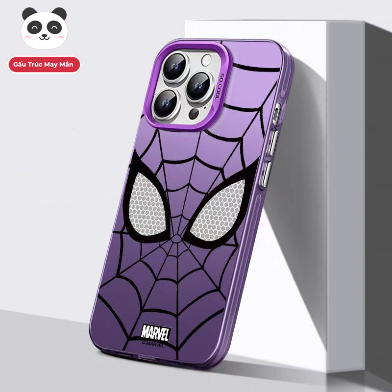 Ốp Lưng iPhone Người Nhện Màu Tím | Tương Thích iPhone 16/15/14/13/12/11 Pro Max/XR/XS Max