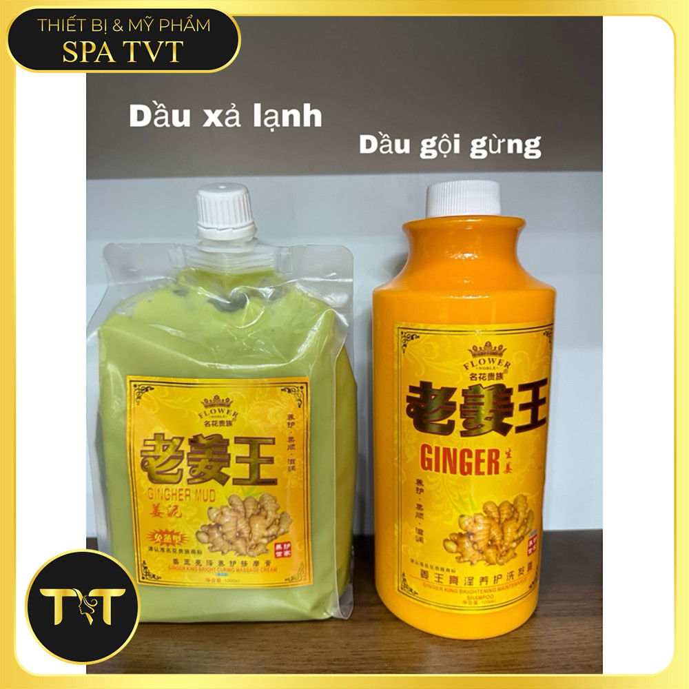Dầu Gội Gừng 1000ml, Dầu Xả Gừng 1000ml Dưỡng Sinh, Giảm Gàu, Mềm Mượt Tóc, Chăm Sóc Da Đầu TVT