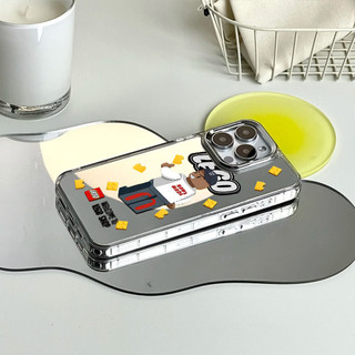 Ốp điện thoại biểu đồ phụ kiện Lego cho iPhone 16 / 15 / 14 / 13 / 12 / 11 / PRO MAX / MINI / PLUS / X / XR gương chống rơi và chống sốc Vỏ bảo vệ lỗ lớn