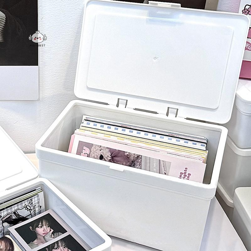 Maybest Mới 1PC Hàn Quốc Acrylic Trắng Hộp Bảo Quản Thẻ Photocard Hàn Quốc Hộp Bảo Quản Thẻ Ảnh Tổ Chức Ngăn Lật Hộp {VN}