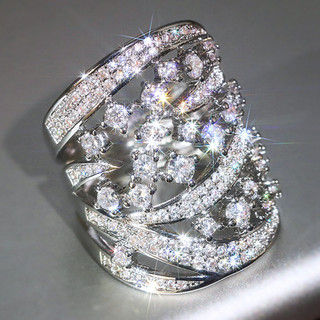 Châu Âu Mỹ ins Nhẫn Hình Học Zircon dát phong cách mới Nữ