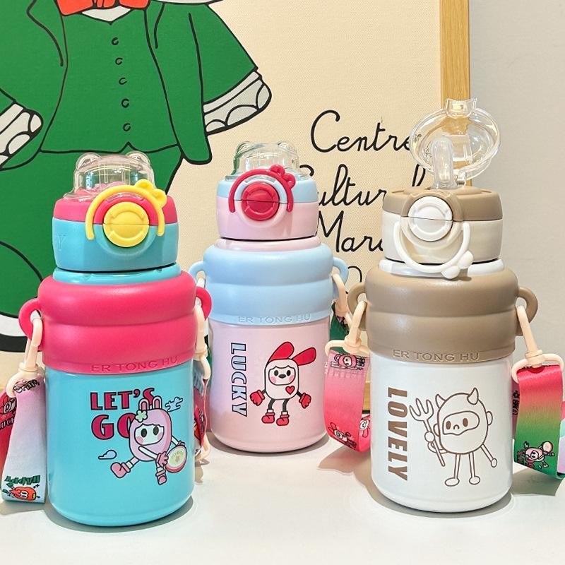Cốc Cách Nhiệt Trẻ Em 550ml Thép Không Gỉ 316 Di Động Ngoài Trời  Maiquy Bình Nước Giữ Nhiệt