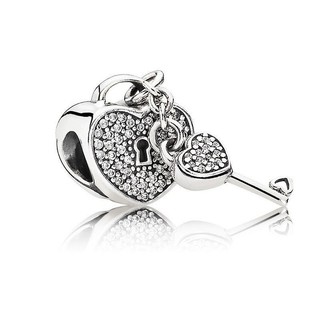 Mặt dây chuyền hình tháp Eiffel chuột Mickey Chìa Khóa Móc tự làm quyến rũ S925 mạ bạc