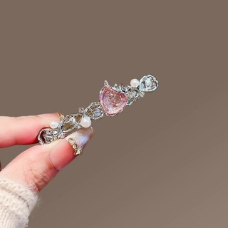 MAUROPOLI Kẹp Tóc Nữ Bột Đá Dâu Kim Loại Phong Cách Mới Ngọt Ngào Dễ Thương, Mỏ Vịt Gãy Tóc, Trái Tim