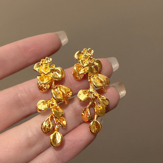 Pháp Retro Phong Cách Mới Kim Loại Hoa Tua Rua Bông Tai Nữ Ánh Sáng Sang Trọng Thiết Kế Độc Đáo Đơn Giản Tinh Tế Bông Tai