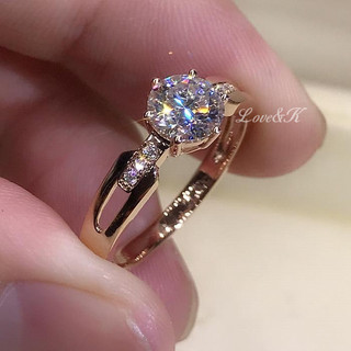 L&K [Bạc 925] Nhẫn vàng tím vàng hồng, nhẫn cặp, nhẫn kim cương moissanite, quà sinh nhật, đính hôn, thiết kế mở điều chỉnh, mẫu mới 25