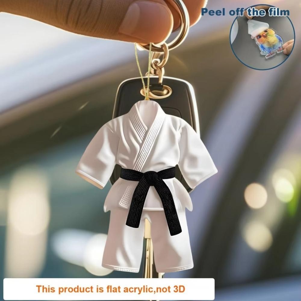 FANIELLAPOWELL 5 Móc Khóa Mặt Dây Chuyền, Quần Áo Taekwondo Thể Thao Theo Chủ Đề Trang Trí Quyến Rũ, 2D Phẳng Acrylic Treo Trang Trí Quà Tặng