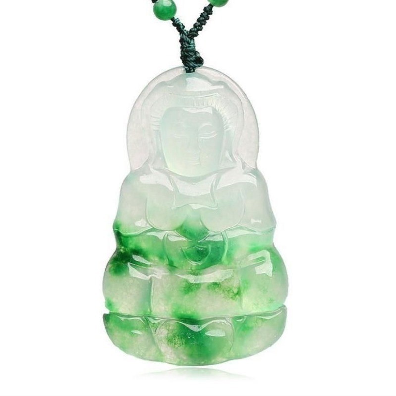 Đá Tự Nhiên Đá Hoa Nổi Ngọc Guanyin Mặt Dây Chuyền Áo Len Dây Chuyền Nam Nữ Mặt Dây Chuyền