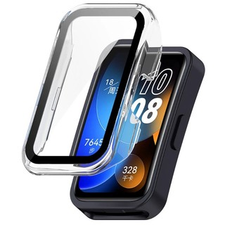 Huawei Band 10/9/8 2 trong 1, kính cường lực PC cứng, bảo vệ màn hình, chống vân tay, chống trầy xước, khung đồng hồ