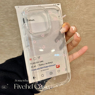 Ins Hàn Quốc Đơn Giản Ngôi Sao Hồng Bling Vỏ Cao Cấp Cho iPhone 11 16 16E 15 14 13 12 Pro Xs Max XR X 7 8 Plus SE Vỏ Điện Thoại TPU Mềm Bảo Vệ Nhật Bản Lấp Lánh Trường Hợp HD Clear Cover