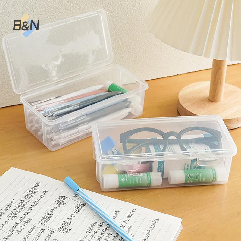 B & N 1 Hộp bút chì nhựa dung tích cực lớn có thể xếp chồng lên nhau Hộp bút chì trong suốt Đồ dùng văn phòng Hộp sắp xếp lưu trữ.
