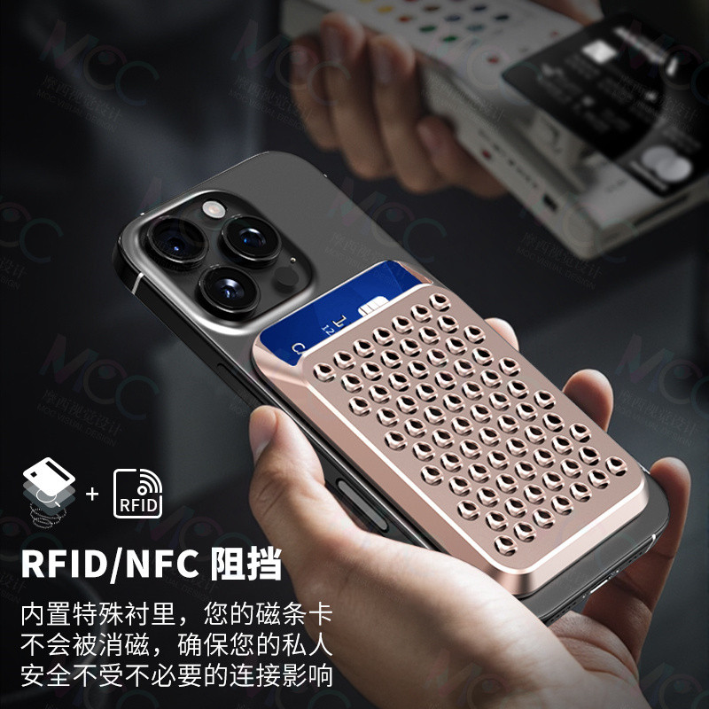 Từ Ví Đựng Thẻ Cho iPhone 12 13 14 15 16 Series Dành Cho Từ Hợp Kim Nhôm Ví Khe Cắm Thẻ Cho Samsung