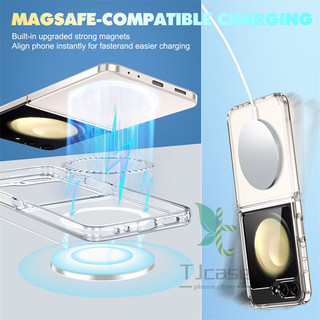 Ốp lưng trong suốt từ tính mỏng Funda cho Samsung Galaxy Z Flip 7 6 5 4 3 z fold 7 6 5 4 3 Vỏ silicon mềm