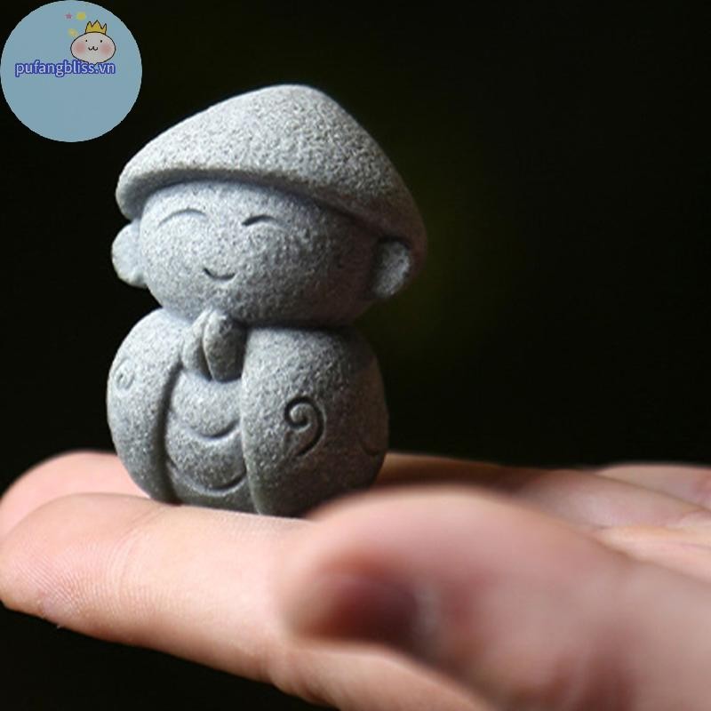Pufangbliss Tượng Phật Dễ Thương Nhỏ Jizo Phật Điêu Khắc Các Bức Tượng Nhỏ Đồ Trang Trí Sân Vườn Phật Nhật Bản Ksitigarbha Bể Cá VN