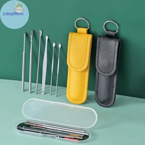 Pufangbliss 6 Cái / bộ Dụng cụ lấy ráy tai Dụng cụ lấy ráy tai bằng thép không gỉ Dụng cụ tẩy ráy tai Curette Thìa Chăm sóc tai Dụng cụ làm sạch tai VN