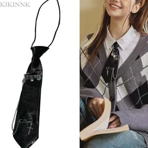 Kikin Dây Xích Kim Loại Dây Buộc Cổ Cho Đồng Phục Đi Học Dễ Thương Cà Vạt Ngọt Ngào Đơn Giản Học Sinh Dây Buộc