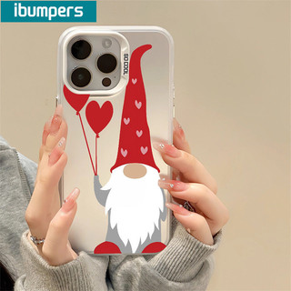 ibumpers Ốp Lưng iPhone Cute Màu Đỏ Ông Già noel Họa Tiết Ốp Điện Thoại IMD Cứng Trơn Chống Sốc Chống Bẩn Giáng Sinh Cho Iphone 16 15 14 12 13 11 Pro Max