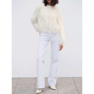 Áo khoác Zara made in Morocco lông trắng nhân tạo mềm mại
