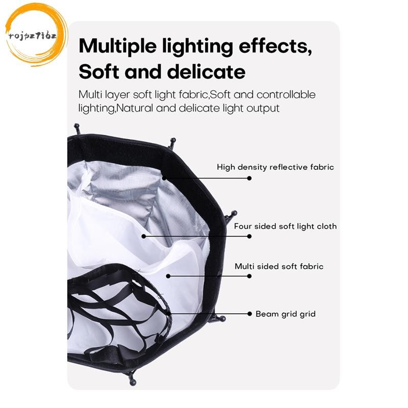 Hộp mềm hình bát giác 30cm Mini Bowens Mount Phát hành nhanh Hộp mềm lưới tổ ong cho ZU60 hoặc M60 COB Fill Light Studio