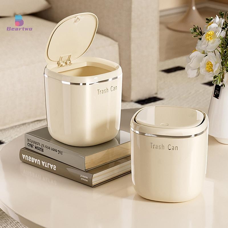 < Beartwo > hộp đựng rác ép máy tính để bàn Giỏ đựng rác Bàn nhà Thùng rác nhựa Đồ dùng văn phòng Thùng rác Hộp đựng đồ lặt vặt Đẹp