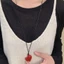 Vòng cổ mặt dây chuyền hình trái tim FUJIOU, Dây rút lãng mạn Thời trang Choker, Dây chuyền áo len không đều cổ điển thẩm mỹ dành cho nữ