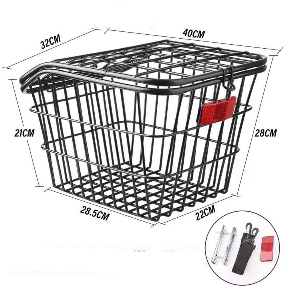 Giỏ xe đạp leo núi HOBBYIN - Điều Chỉnh Bằng Kim Loại, Màu Đen/Bạc - Dễ Lắp Đặt Cho Xe Gấp