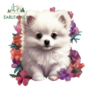 EARLFAMILY 13cm Chó Dễ Thương Hoạt Hình Xe Dán Cá Tính Chống Thấm Nước Chống Nắng JDM Vinyl Decal Thích Hợp Cho Đua Xe Trôi Laptop Xe Máy