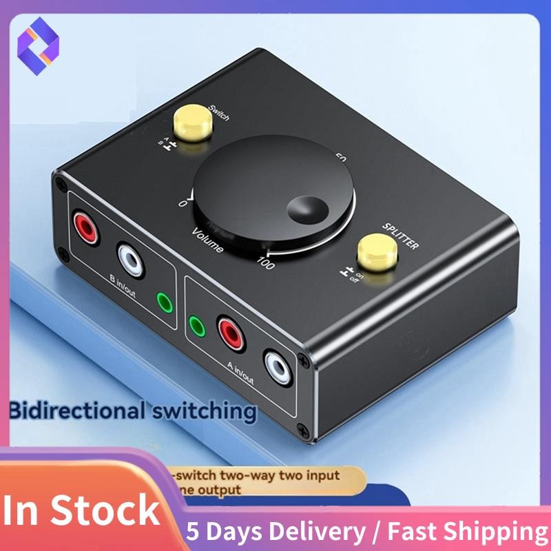 Bộ chuyển đổi âm thanh 3,5 mm sang 2RCA Bộ chuyển đổi giá thầu 1 trong 2 Out hoặc 2 trong 1 Out Bộ chuyển đổi bộ chia RCA sang 3,5 mm kép