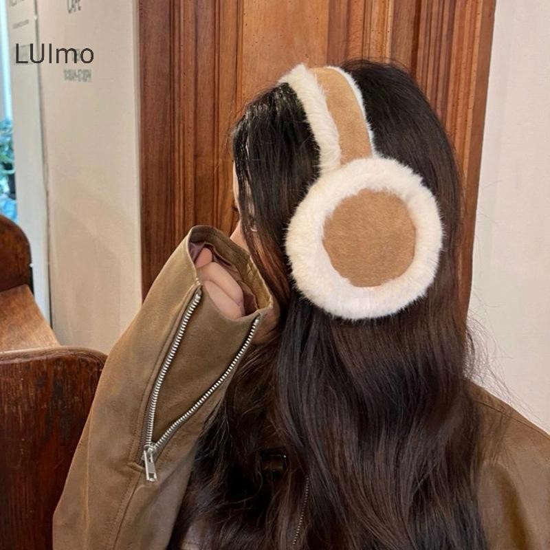 Luimo Mùa Đông Ấm Áp Bịt Tai Maillard Nâu Da Lộn Sang Trọng Bịt Tai Nữ Có Thể Gập Lại Mềm Làm Dày Earmuffs Dễ Thương Đơn Giản Earlap Phụ Kiện SBS