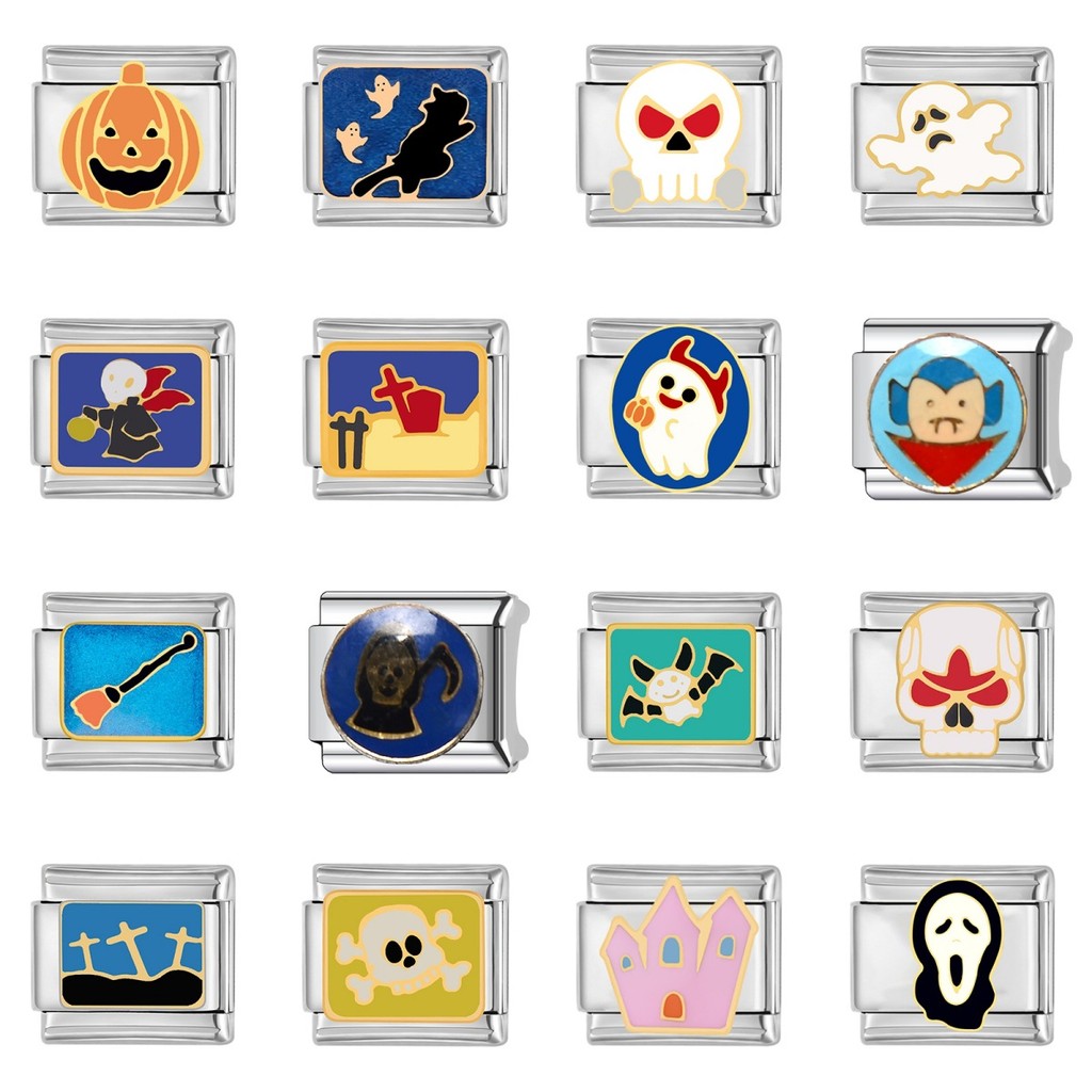 Halloween Họa Tiết Yếu Tố Ý Mô Đun Vòng Tay DIY Nối Miễn Phí Bàn Có Thể Tháo Rời Bạn Gái Cặp Đôi Quà Tặng