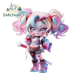 EARLFAMILY 13cm Harley Quinn Phim Hoạt Hình 3D Dán Xe Hơi Chống Trầy Xước Chống Thấm Nước Thời Trang Vinyl Đề Can Thích Hợp Cho Xe Máy Đàn Guitar Hành Lý Laptop