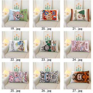 Labubububu Hoạt Hình Dễ Thương Bubble Mart Một Mặt In Hình Chữ Nhật Polyester Gối Phòng Ngủ Sofa Trang Trí Nhà Cửa (Không Có Lõi Gối)