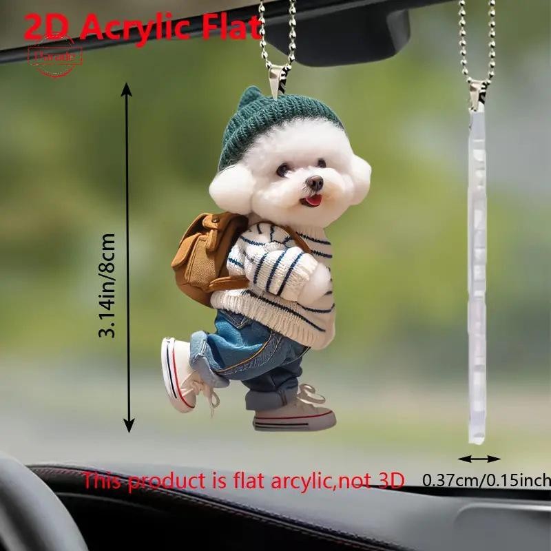 Cuộc diễu hành Sáng Tạo Acrylic Con Chó Con Người Ba Lô Gương Chiếu Hậu Mặt Dây Chuyền Đồ Trang Trí Ô Tô Phụ Kiện Trang Trí Quà Tặng Cho Nữ VN