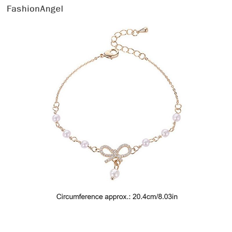 Fashionangel Thời Trang Nữ Nơ Ngọc Trai Vòng Tay Quyến Rũ Pha Lê Chất Lượng Cao Mỏng Dây Chuyền Vòng Tay Trang Sức Thời Trang Hello Girl Quà Tặng VN