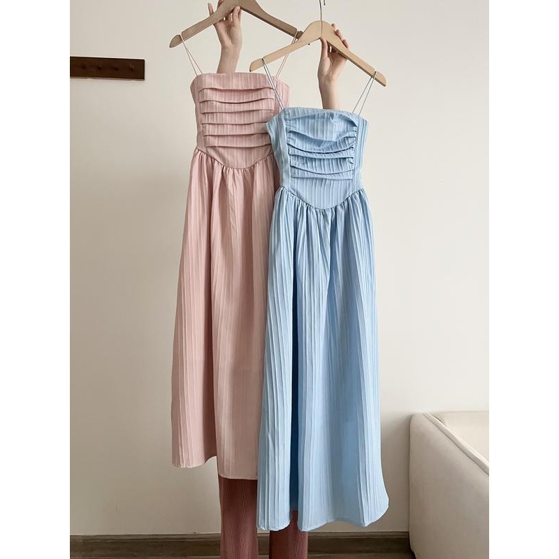 Váy cúp ngực Lou dress, đầm 2 dây đũi gân sóng dáng dài phong cách tiểu thư xixeoshop - V458 Nữ Women