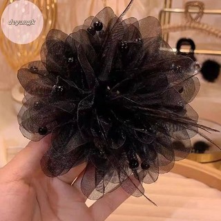 Deyangk Hàn Quốc Nữ Thời Trang Lưới Hoa Phụ Kiện Tóc Organza Ngọc Trai Đen Cầm Mũ VN