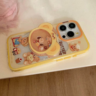 Ốp Lưng Cứng Tương Thích Với iPhone 13 13Pro 13ProMax 14 14Pro 14ProMax 15 15Pro 15ProMax 16 16Pro 16ProMax 17 17Pro 17ProMax Ốp Nam Châm Họa Tiết Gấu Bơ