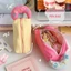 Bút chì TUYỆT VỜI, Túi đựng bút màu Macaron kẻ sọc, Túi đựng đồ dung tích lớn đa chức năng dành cho nữ sinh viên