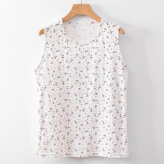 1117 Người Khen ngợi Người Trung Niên Người Cao Tuổi Nguyên Chất Áo Lót Cotton Nữ Bà Già Áo Vest Mẹ Cổ Tròn Bà Không Tay Rời Mỏng Phong Cách 401D