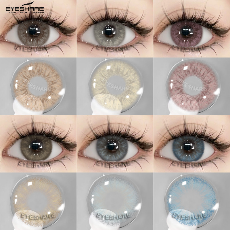 Eyeshare 2 chiếc Ống kính tiếp xúc màu Seattle Series Danh bạ mắt nâu tự nhiên để đeo hàng ngày Mỹ phẩm hàng năm
