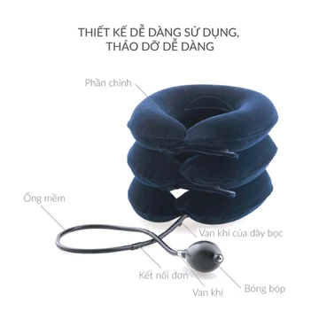 Đai cổ hơi kéo giãn cổ, gối cổ, dụng cụ nâng cổ hơi YUWELL TYPE B - Hỗ trợ các bệnh đau mỏi vai gáy