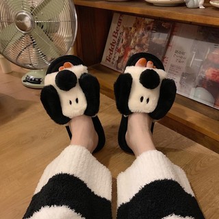 Xixitiao Phong Cách Mới Nam Nữ Dép Cotton Thời Trang Giữ Ấm Nhà Sử Dụng Dép Cotton Sang Trọng Dễ Thương