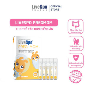 Combo 02 hộp (40 ống) Men vi sinh Bào tử lợi khuẩn LiveSpo Pregmom cho bé - giảm Táo bón, Biếng ăn Navax